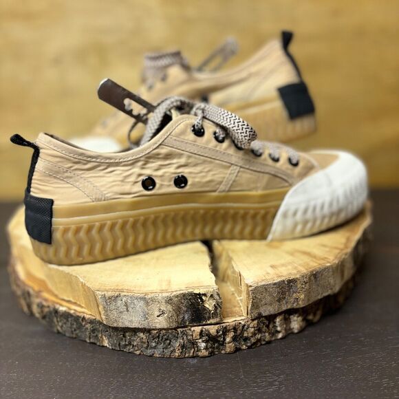 Zara Platform Sneakers Shoes Size US 9 EU 40 Canvas Cap Toe Textured Sole Casual - Picture 6 of 13